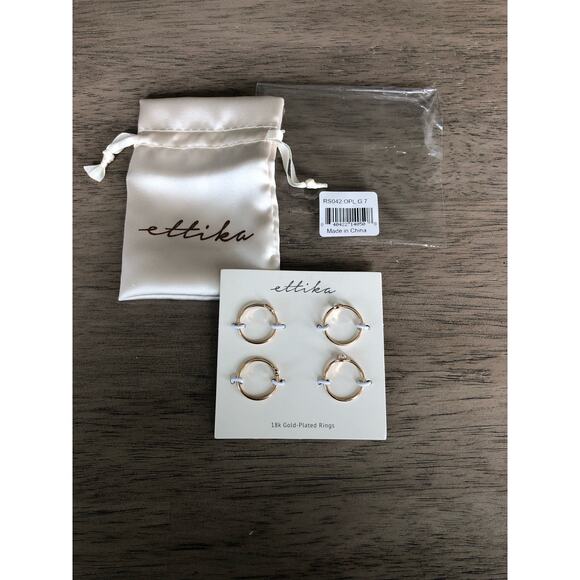 Ettika Opal and Gold Ring Set of Four Size 7 - Picture 1 of 3